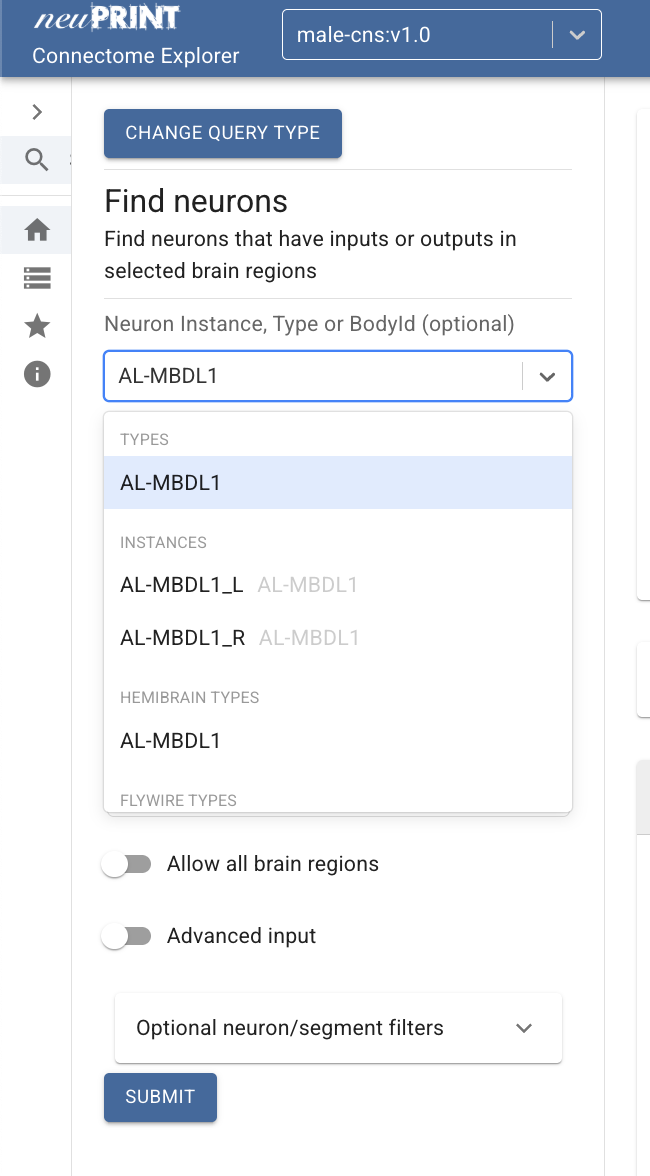 Searching for AL-MBDL1 in neuPrint